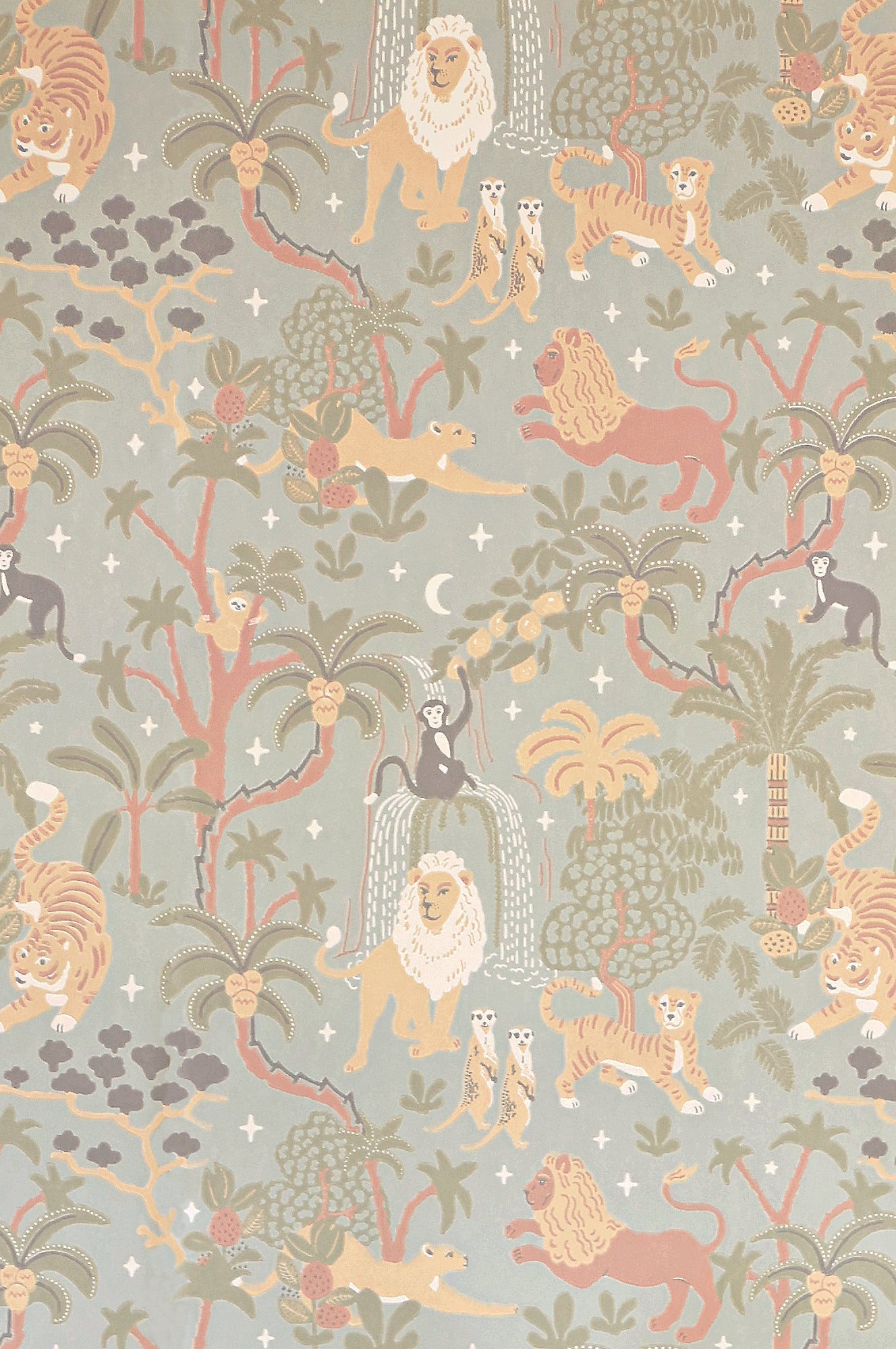 Jungle Glow - Glow in The Dark Wallpaper - Tropical Blue
