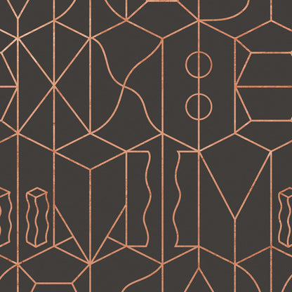 Never Ending Foil by Suzan Hijink Wallpaper - Copper Brown