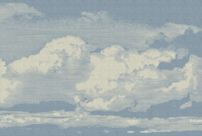 Cloudy Day  - Blue - Custom Sized Wallpaper Mural (per m2)