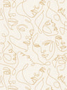 Muse Line Art Face Wallpaper – Gold