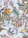 Hibiscus Haven – Crane & Bloom Wallpaper – Cool Aqua