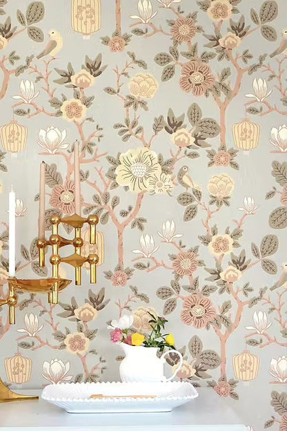 Tokyo Tea Party Wallpaper - Whispering Blue