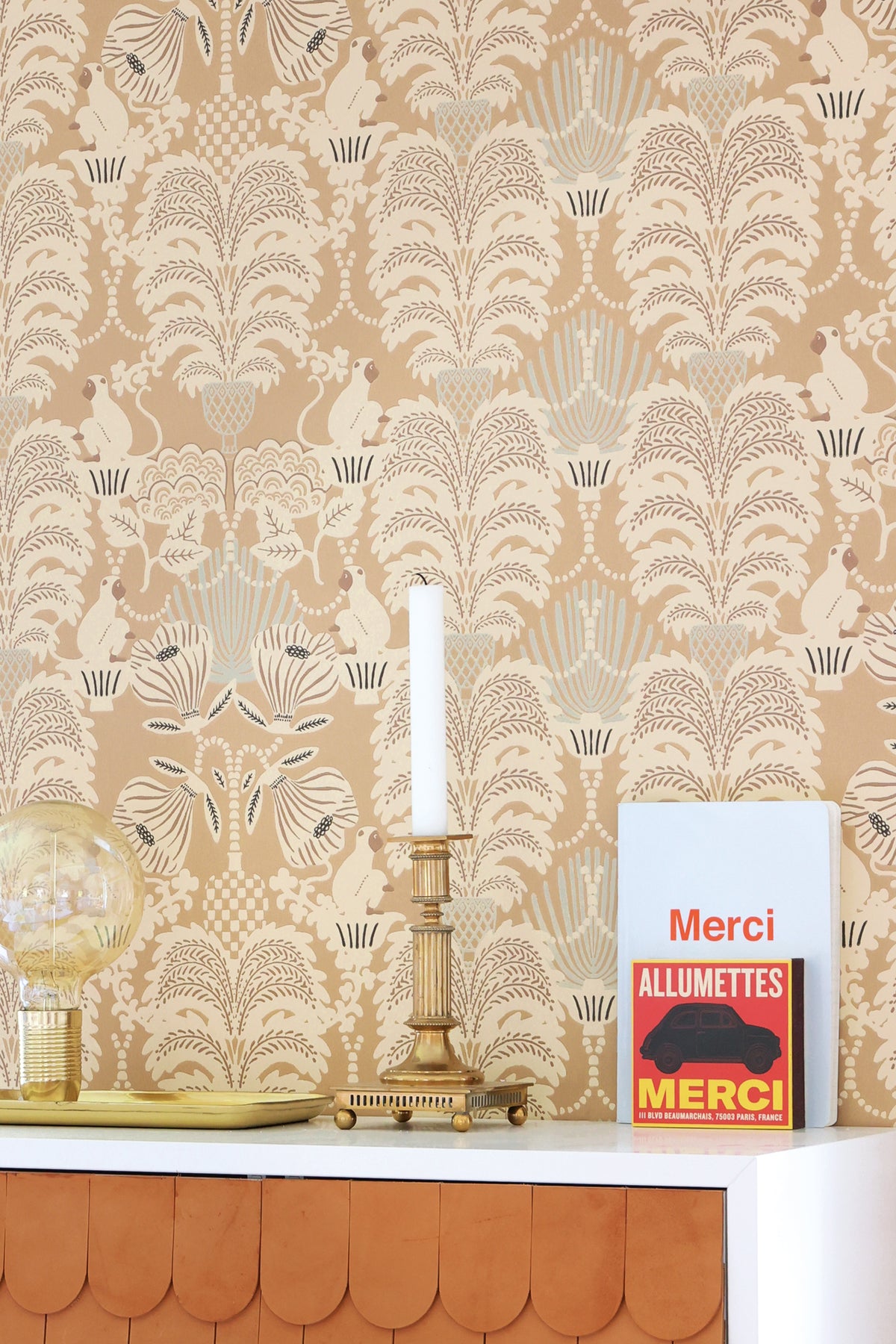Sample - Hello Monkey Wallpaper - Camel Brown