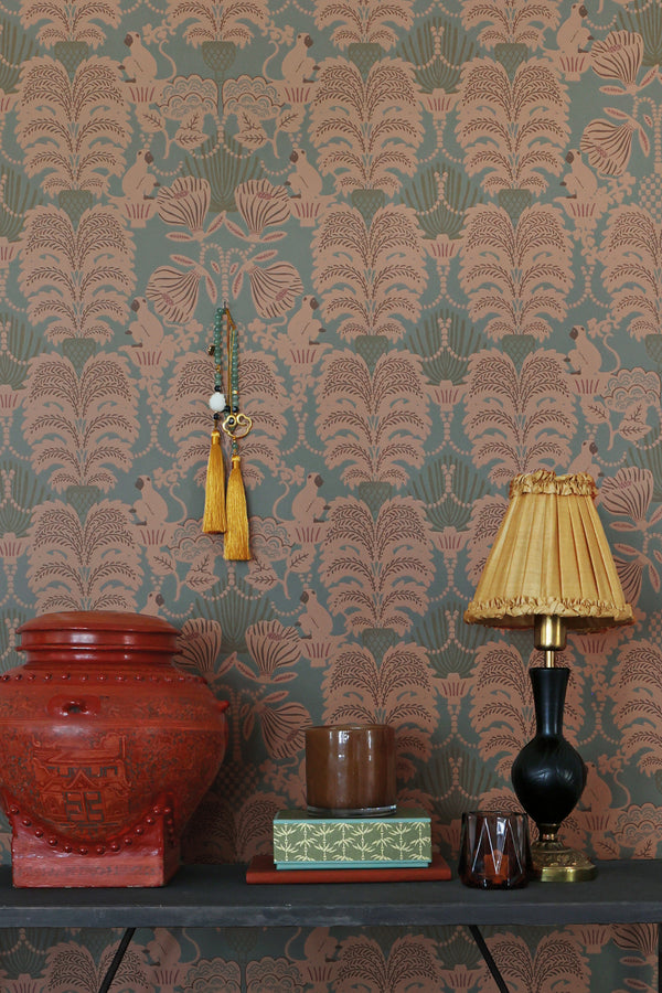 Sample - Hello Monkey Wallpaper - Rosemary Green