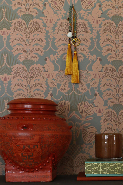 Hello Monkey Wallpaper - Rosemary Green