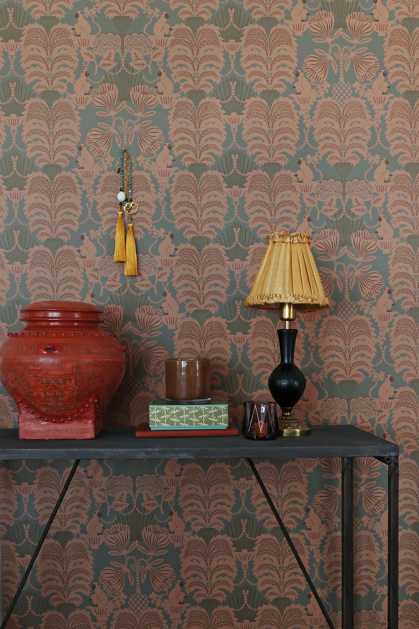 Hello Monkey Wallpaper - Rosemary Green