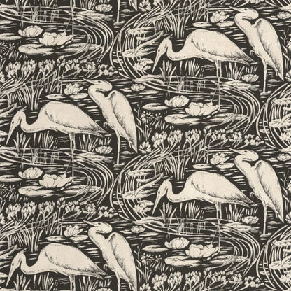 Eurphrate – Heron Vinyl Wallpaper – Charcoal Black