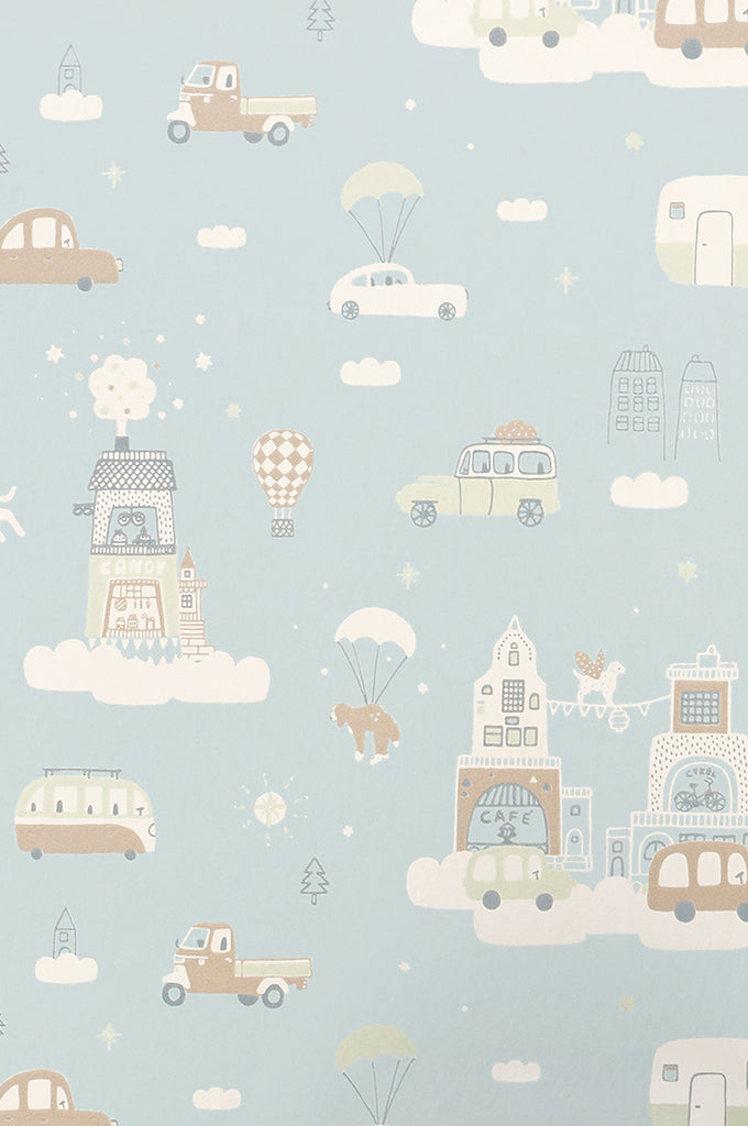 Above the Clouds Wallpaper - Soft Blue