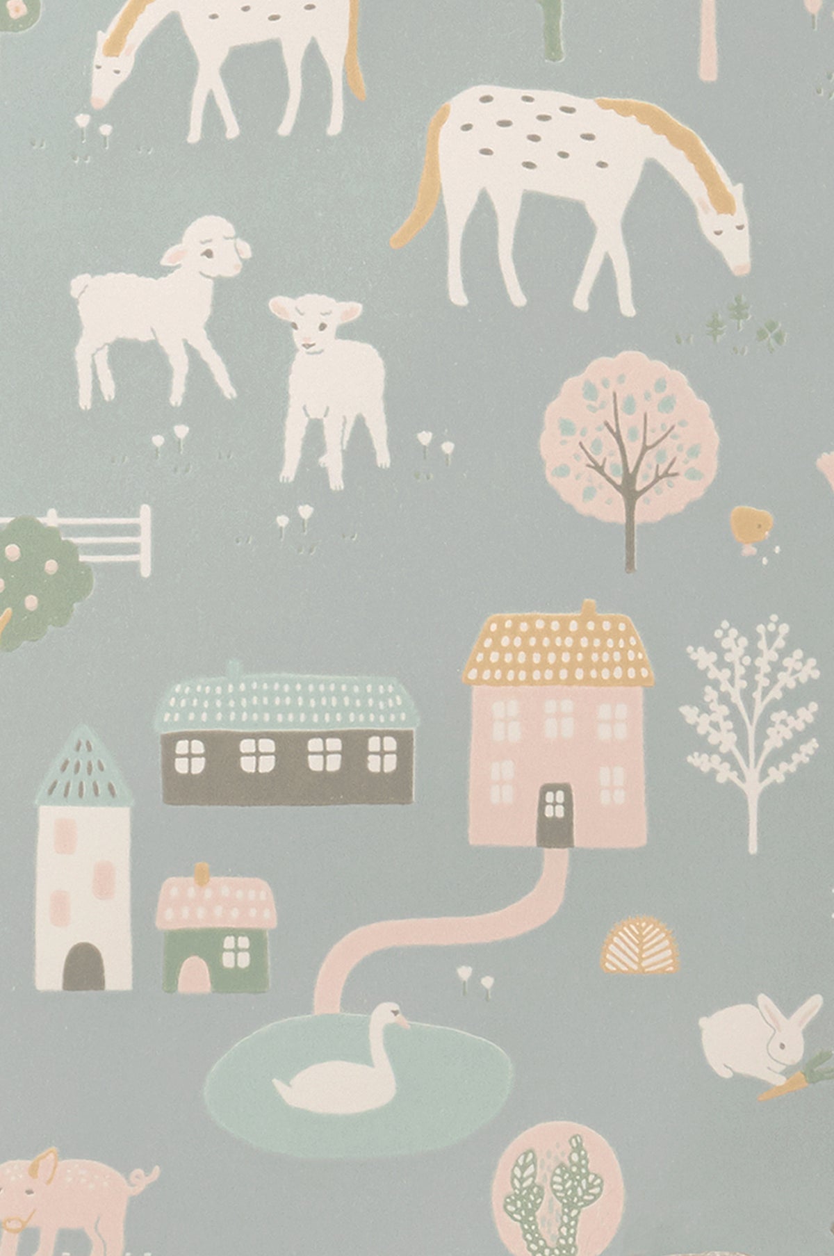 Sample - My Farm Wallpaper - Blue