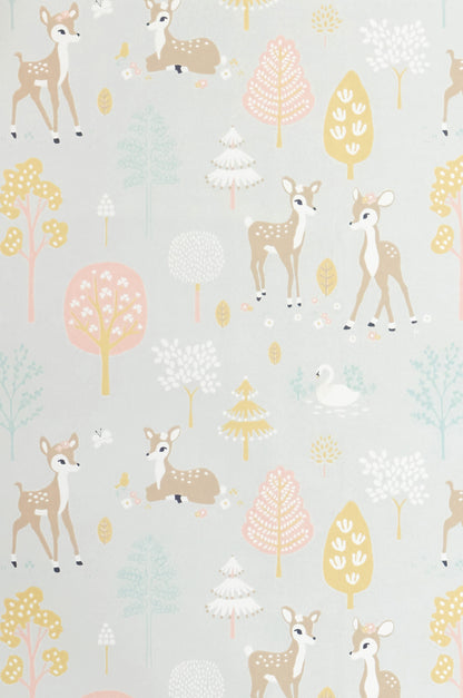 Golden Woods Wallpaper - Light Grey