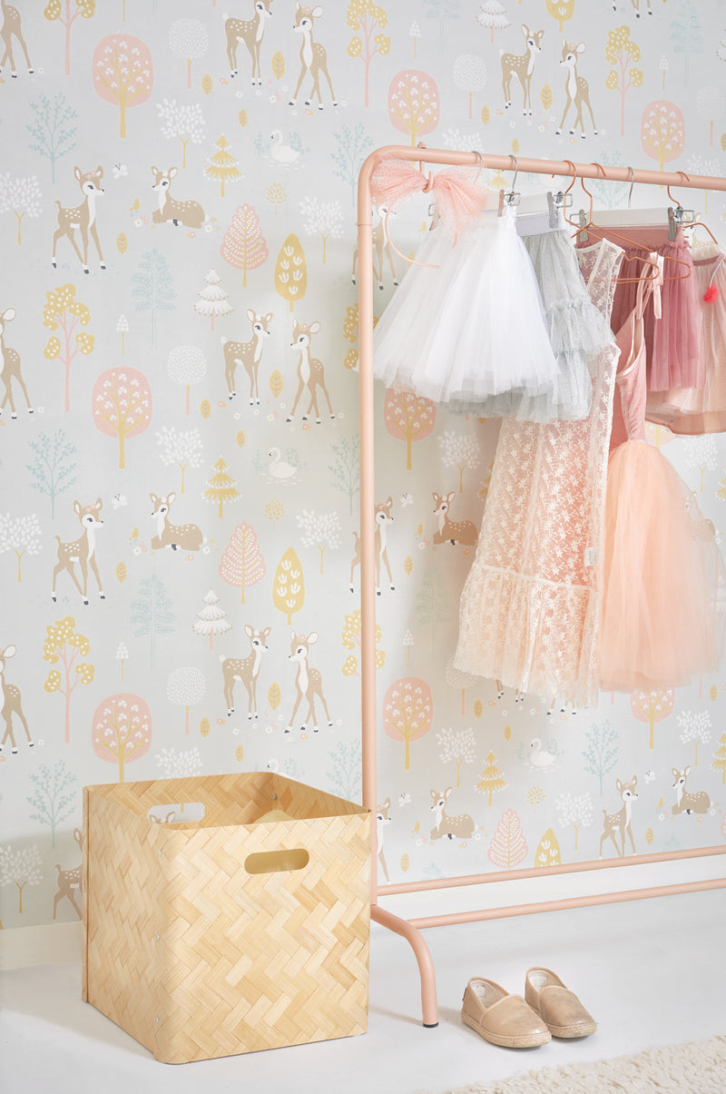 Golden Woods Wallpaper - Light Grey