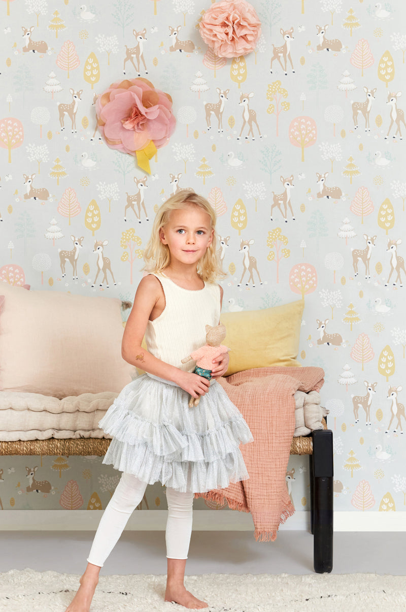 Golden Woods Wallpaper - Light Grey