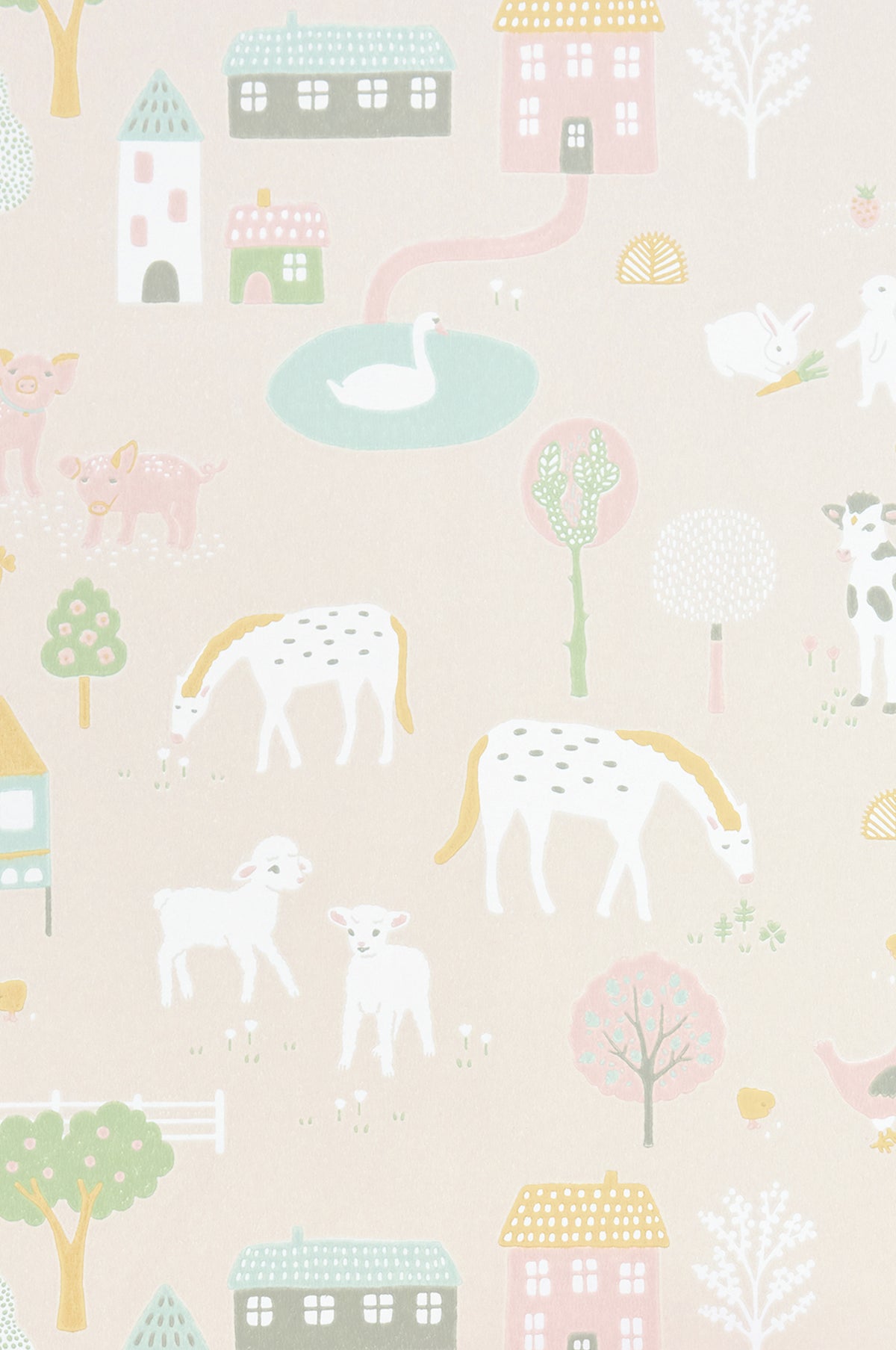 Sample - My Farm Wallpaper - Pink