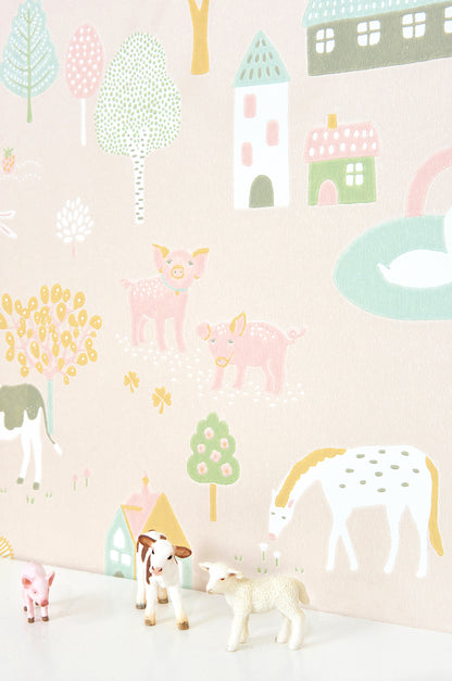 My Farm Wallpaper - Pink