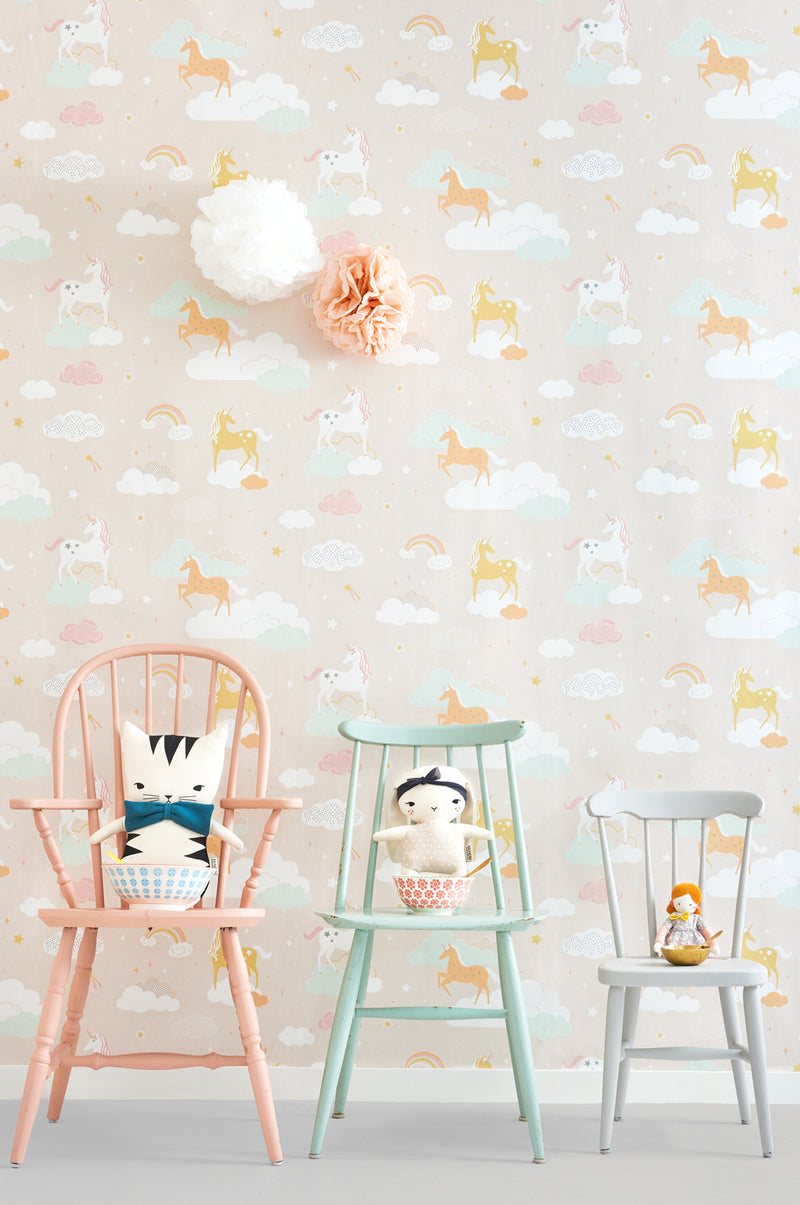 Rainbow Treasures Wallpaper - Pink