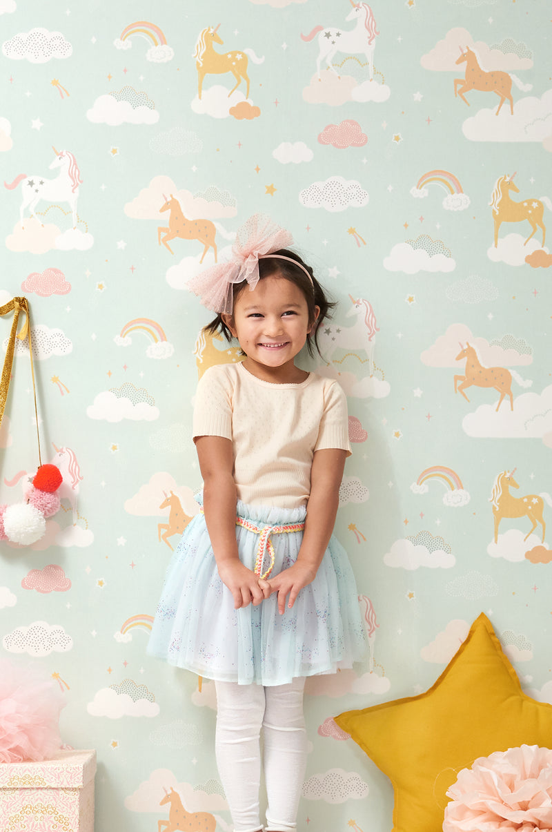 Rainbow Treasures Wallpaper - Bubble-gum Turquoise