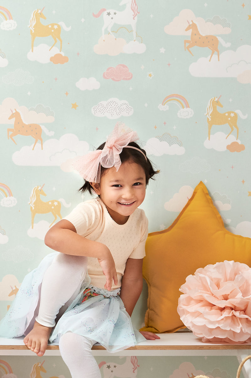 Rainbow Treasures Wallpaper - Bubble-gum Turquoise
