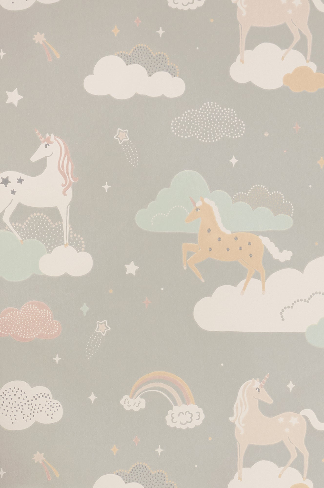 Sample - Rainbow Treasures Wallpaper - Mud Grey