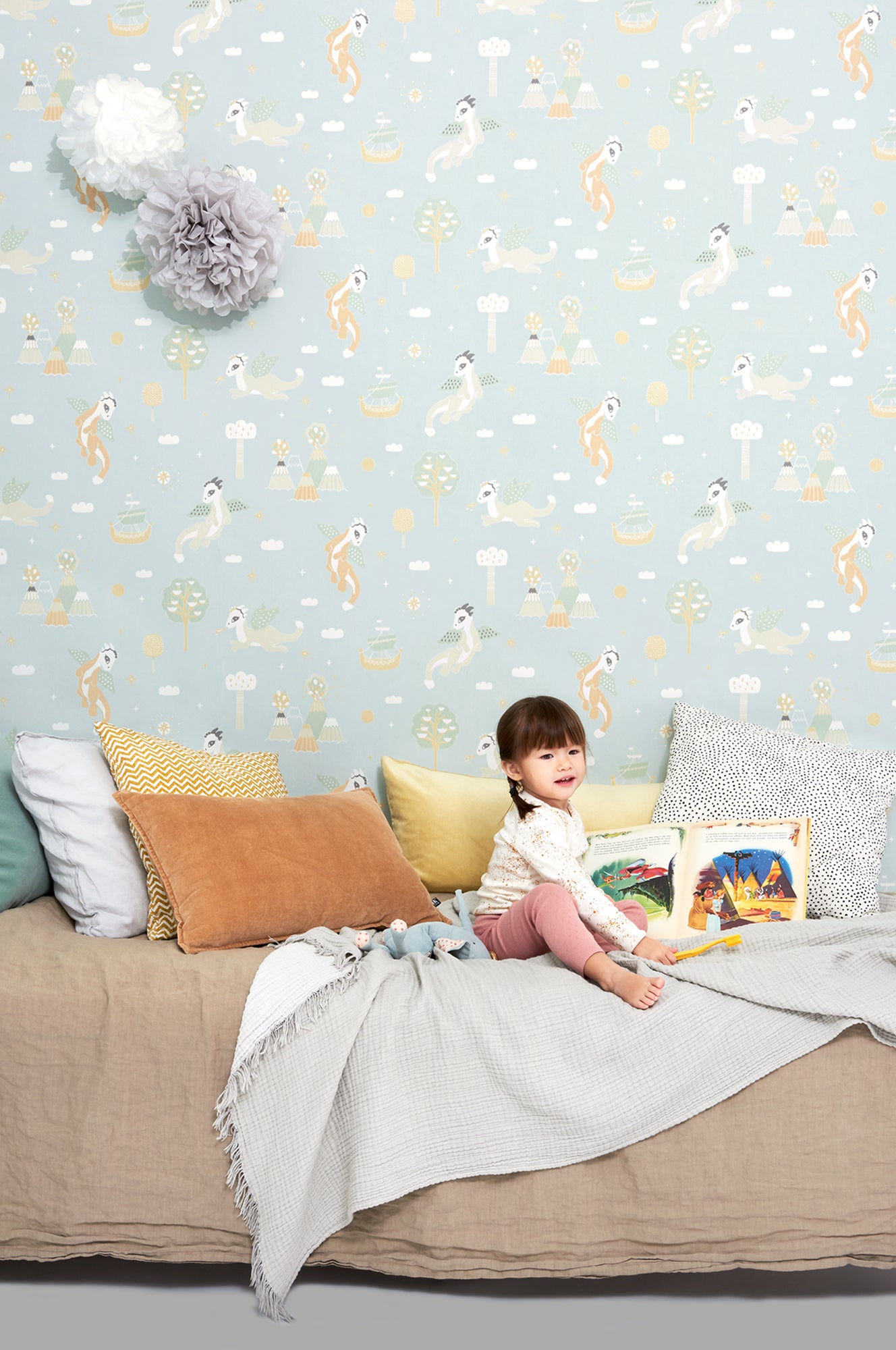 Magical Adventure Wallpaper - Dusty Blue