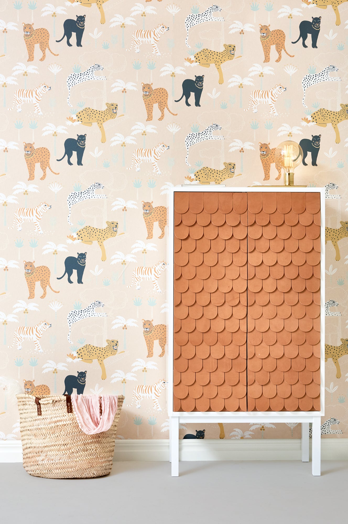 Panther Wallpaper - Creamy Orange