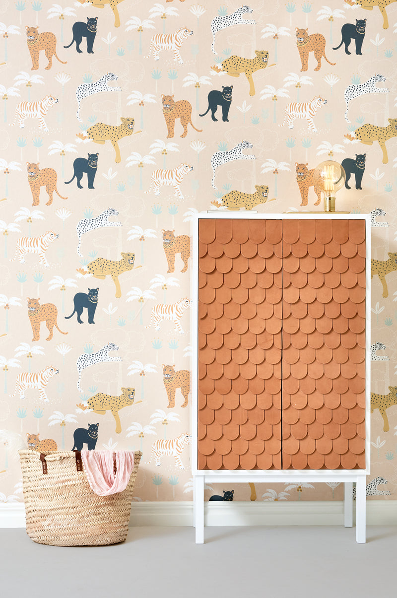 Panther Wallpaper - Creamy orange