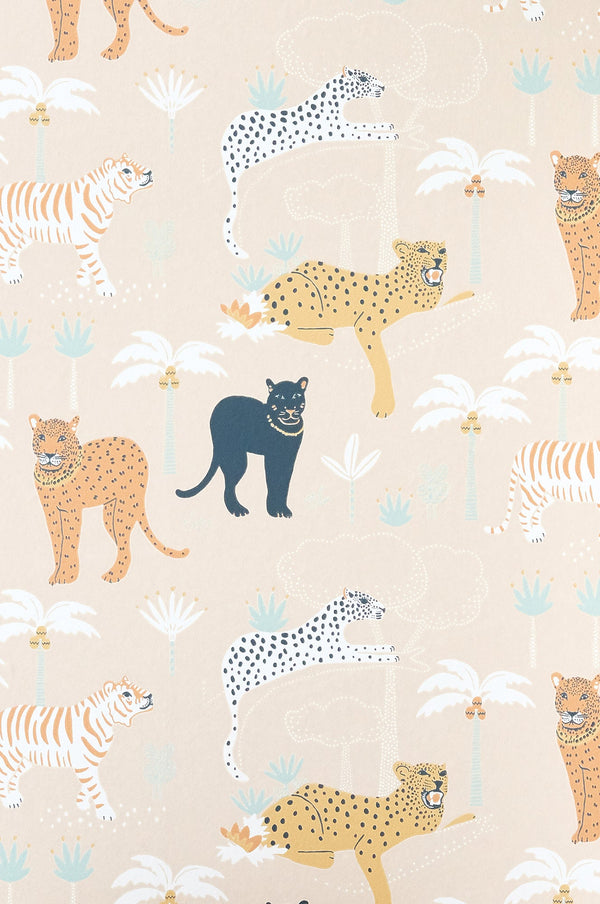 Sample - Panther Wallpaper - Creamy Orange