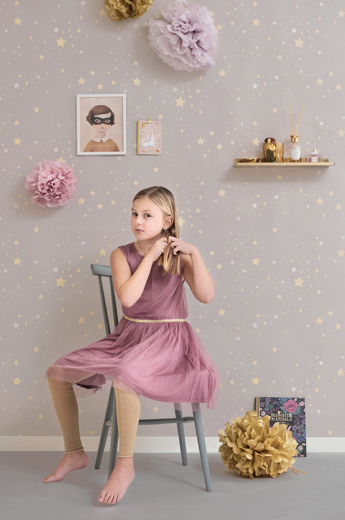 Twinkle Wallpaper - Dusty Lilac