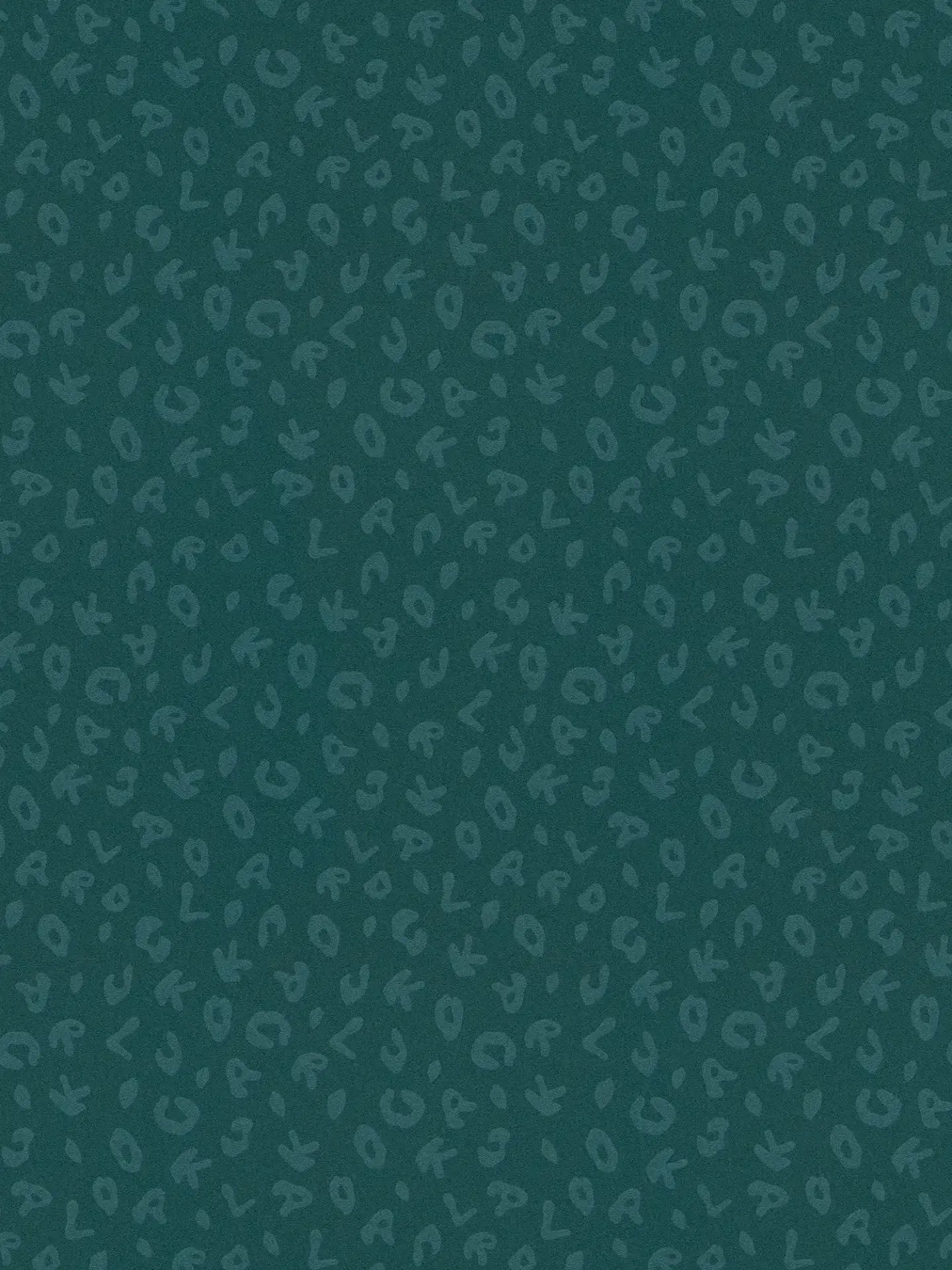 Leopard Alphabet Wallpaper - Teal - Discontinuing