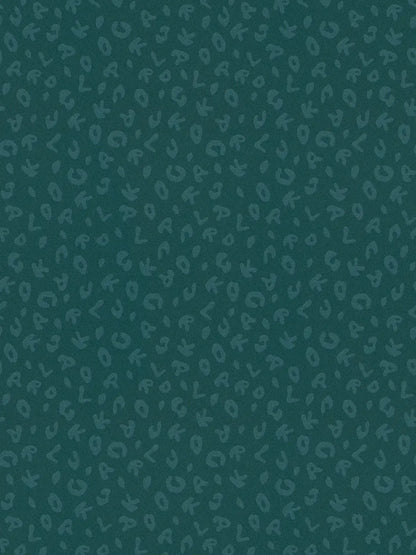 Leopard Alphabet Wallpaper - Teal - Discontinuing