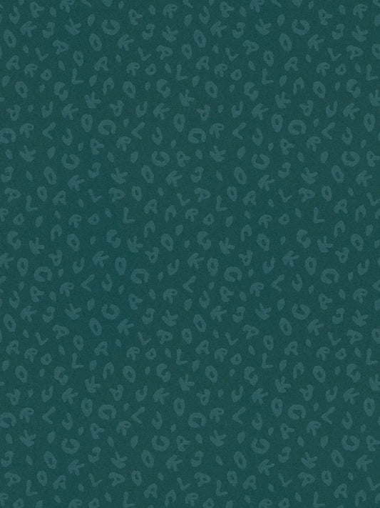 Leopard Alphabet Wallpaper - Teal - Discontinuing