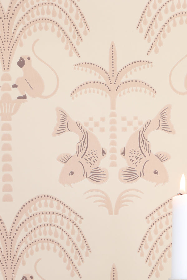 Sample - Sunset Gold Wallpaper - Beige Pink