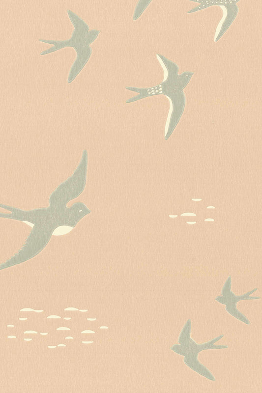 Follow The Wind Wallpaper - Blush Beige flat pattern