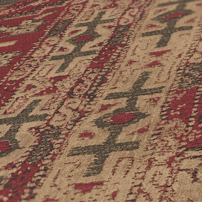 Marrakesh Carpet Wallpaper - Beige Red
