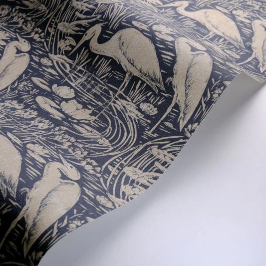 Euphrate – Heron Vinyl Wallpaper – Ink