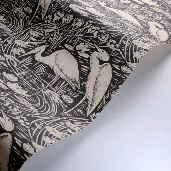 Euphrate Heron wallpaper sample - Charcoal Black