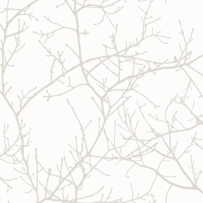 Arbre Wallpaper - Silver/White