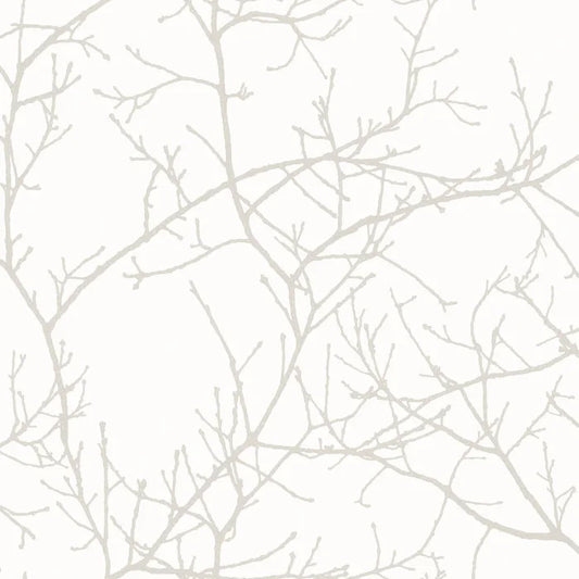 Arbre Wallpaper - Silver/White