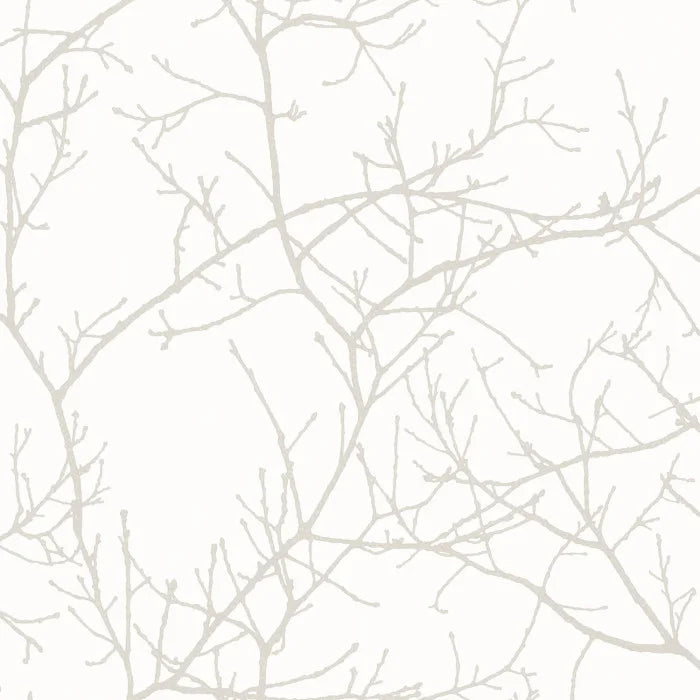 Sample - Arbre Wallpaper - Silver/White
