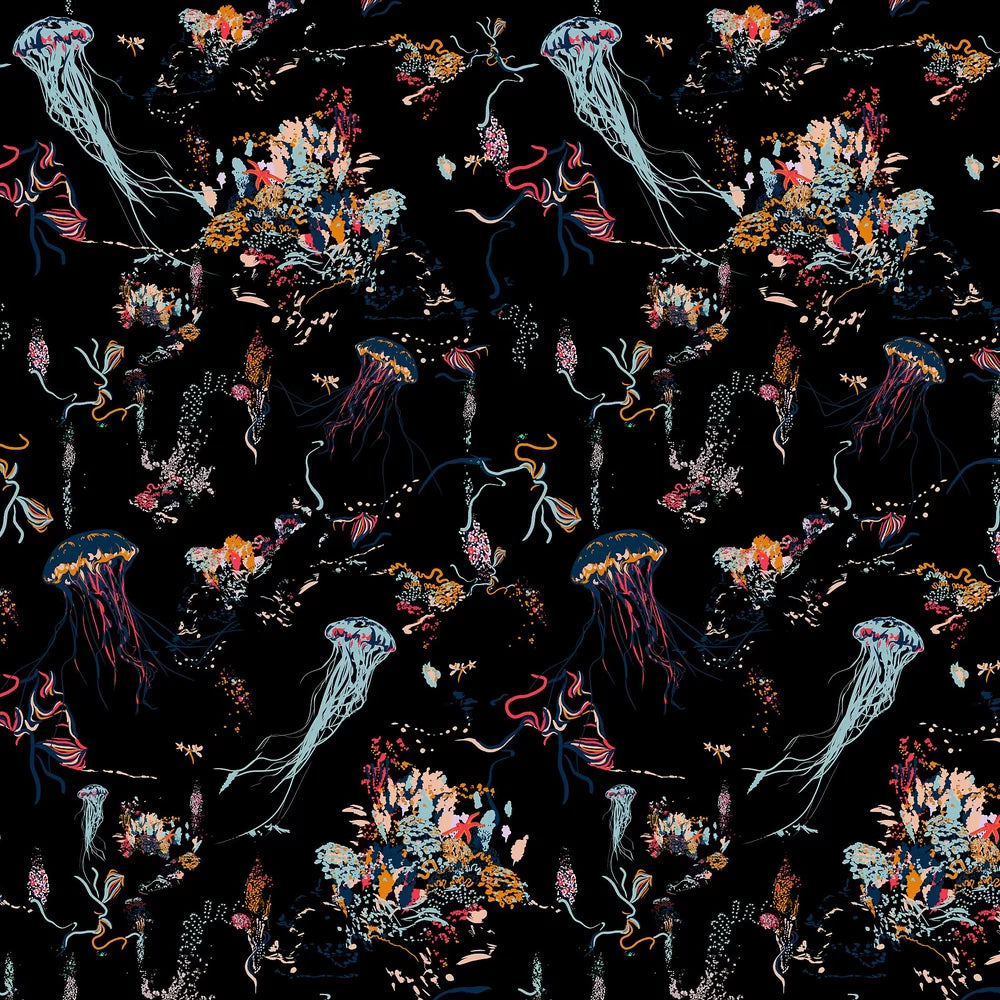 Jellyfish Wallpaper - Black
