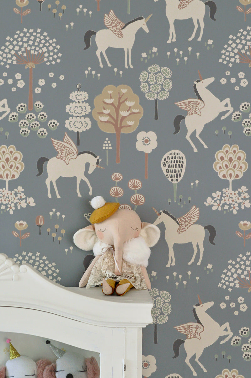 True Unicorns Wallpaper - Evening Blue