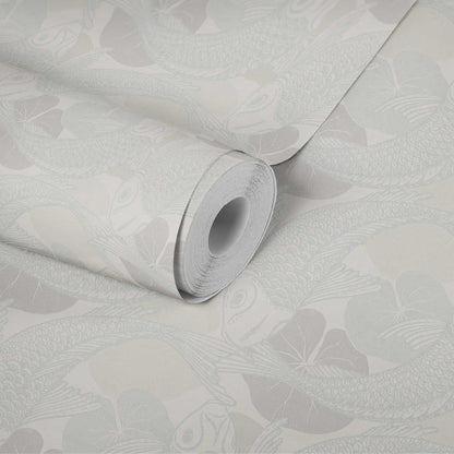 Tokyo Fish Bowl Vinyl Wallpaper - Light Grey - Discontinuing