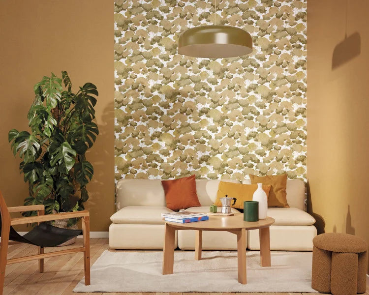 Ete Summer- Tree Tops Wallpaper - Khaki Ochre