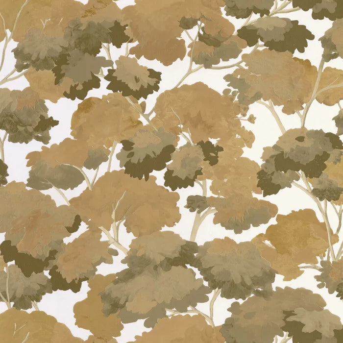 Sample - Ete Summer- Tree Tops Wallpaper - Khaki Ochre