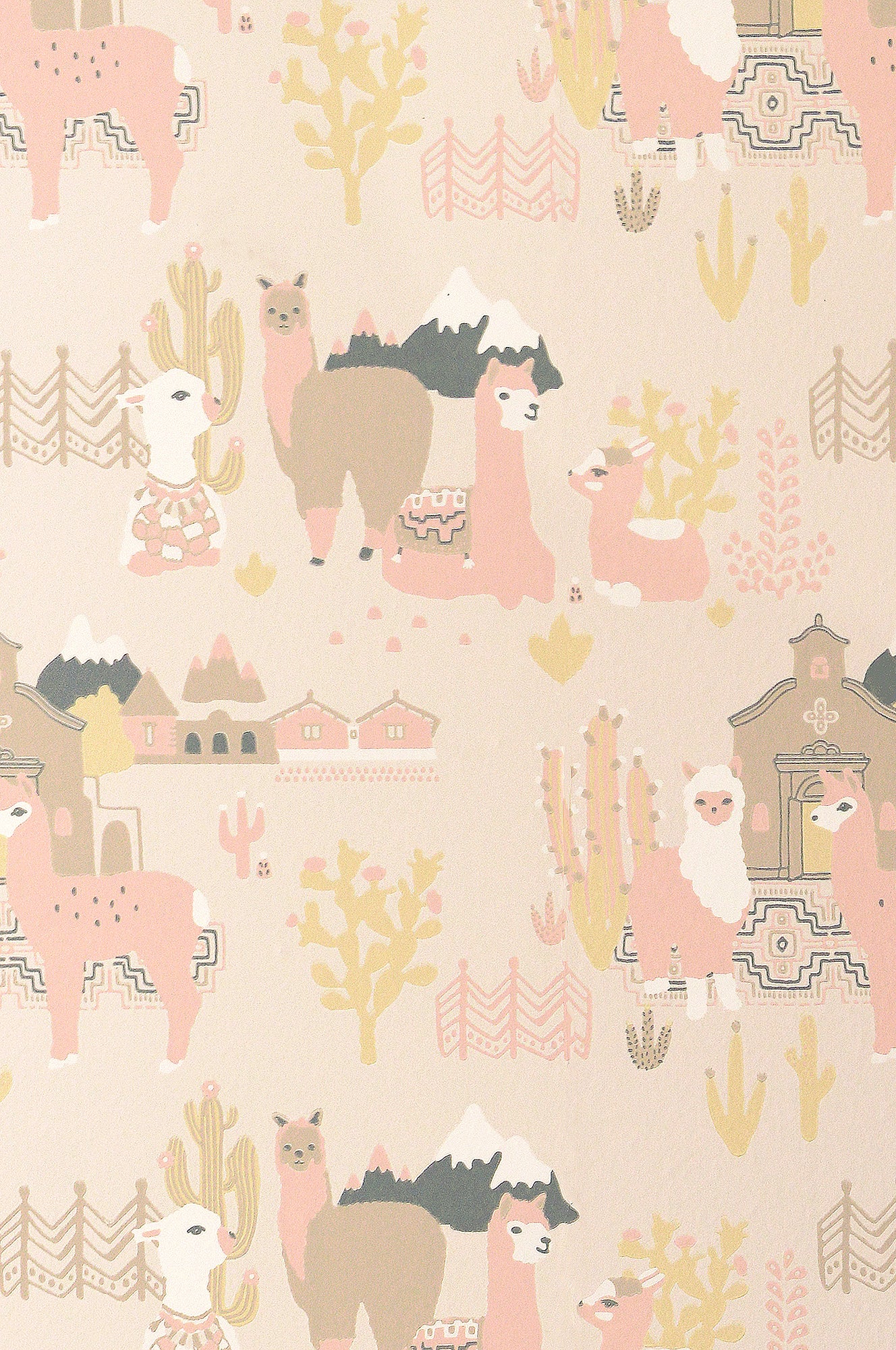 Lama Lama Wallpaper - Pink