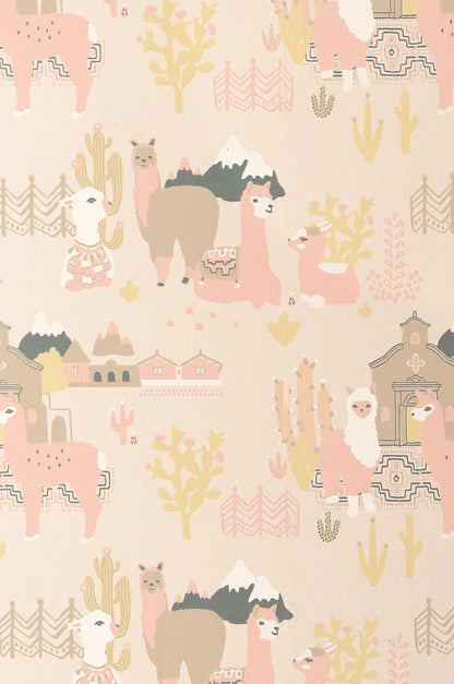 Lama Lama Wallpaper - Pink