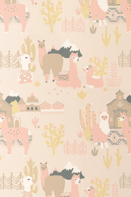 Lama Lama Wallpaper - Pink