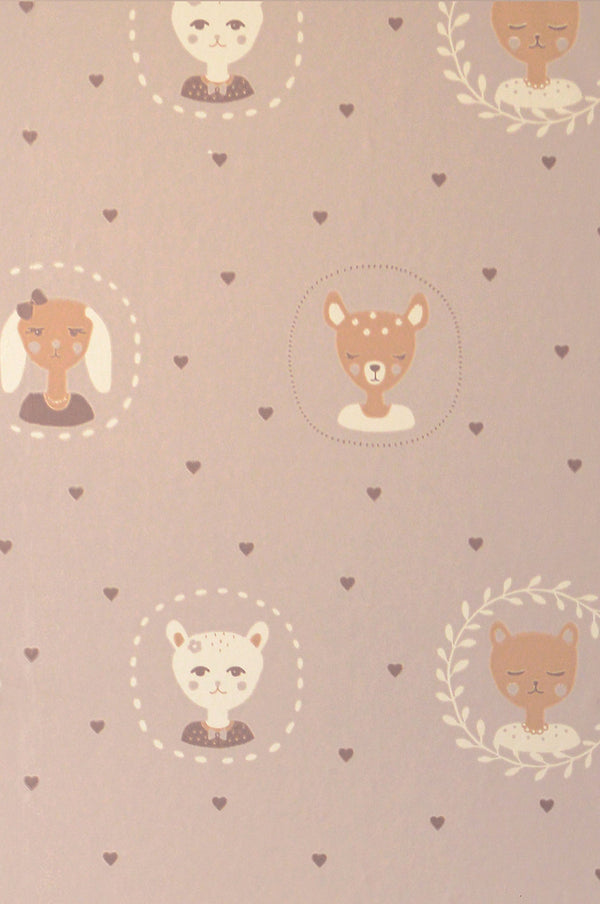 Sample - Hearts Wallpaper - Dusty Lilac