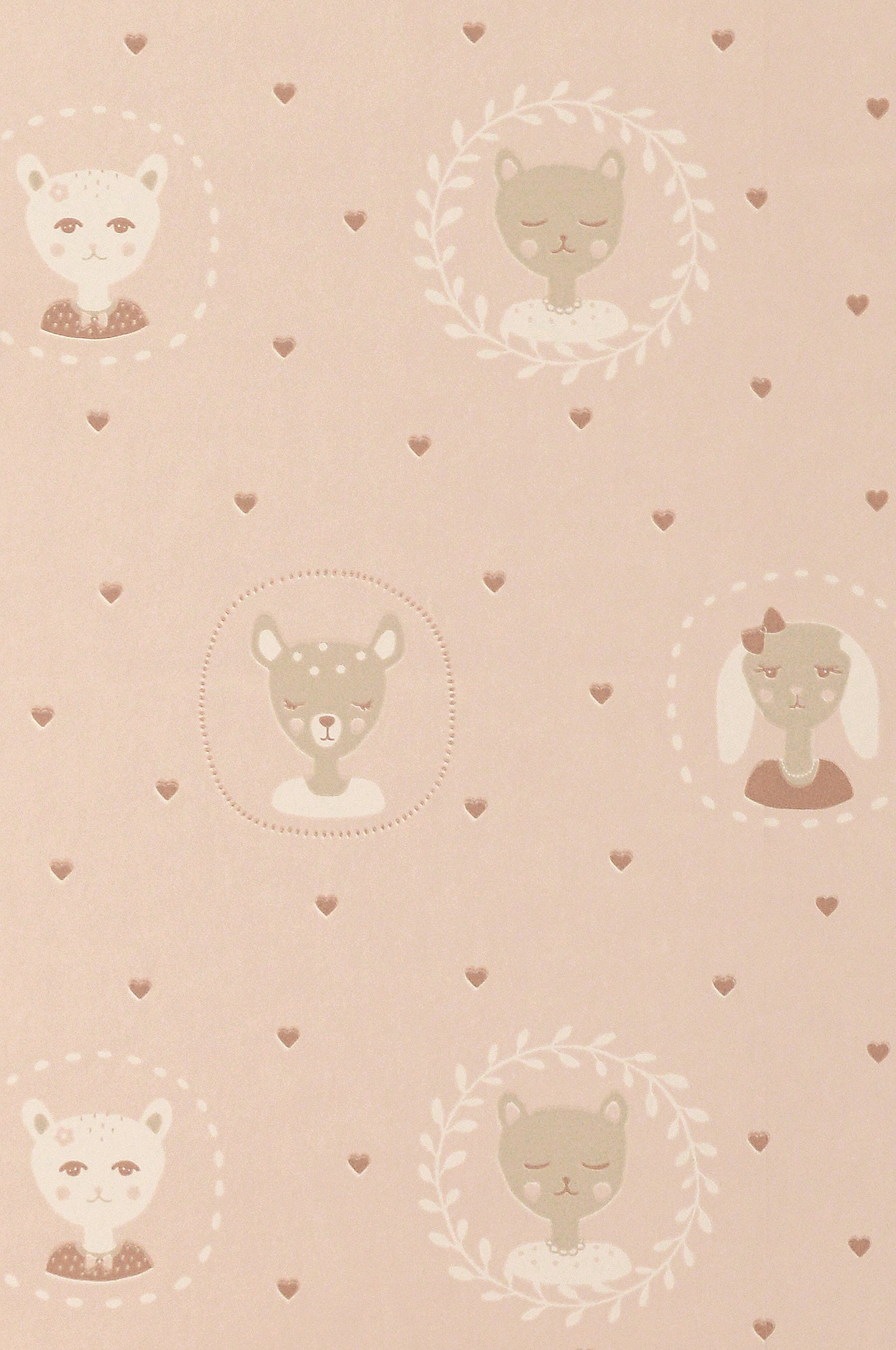 Hearts Wallpaper - Dusty Pink