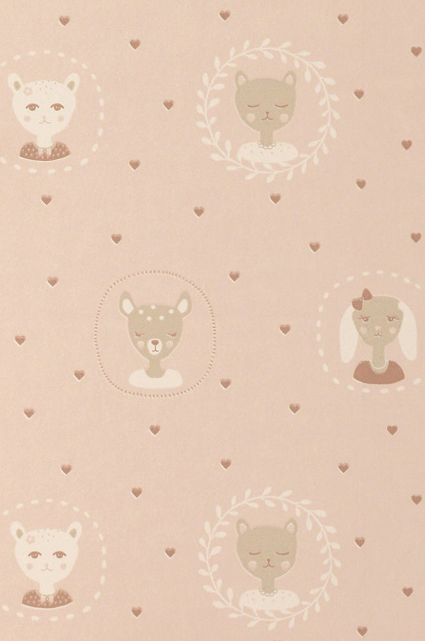 Sample - Hearts Wallpaper - Dusty Pink
