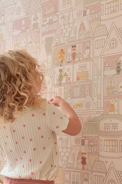 Dollhouse Wallpaper - Sunny Pink